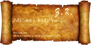 Zádori Klára névjegykártya