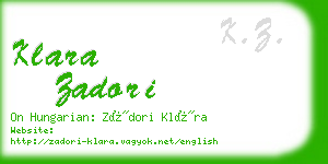 klara zadori business card